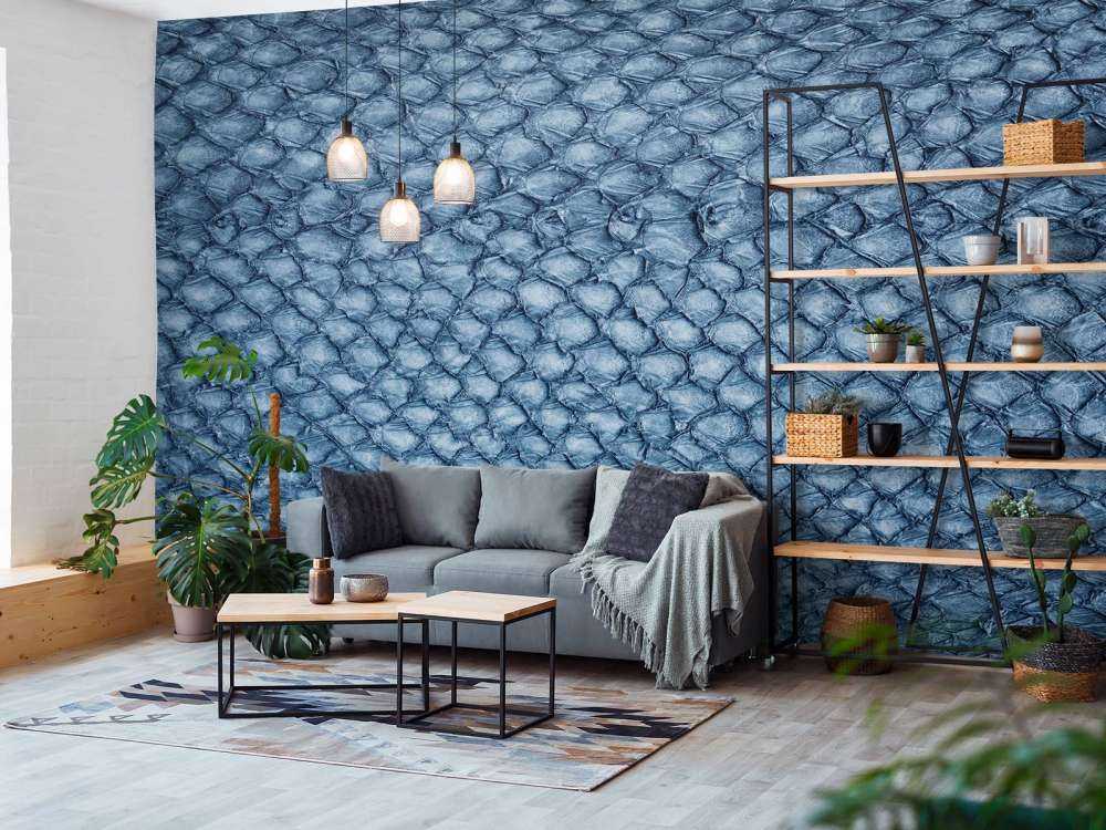 Structure of salmon skin in blue