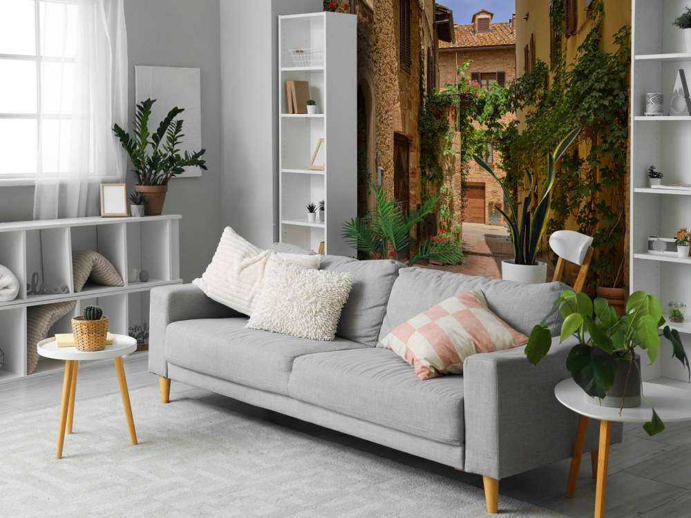 Italian street with plants