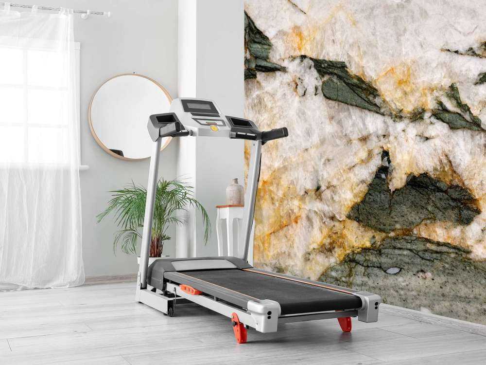 White marble with green elements