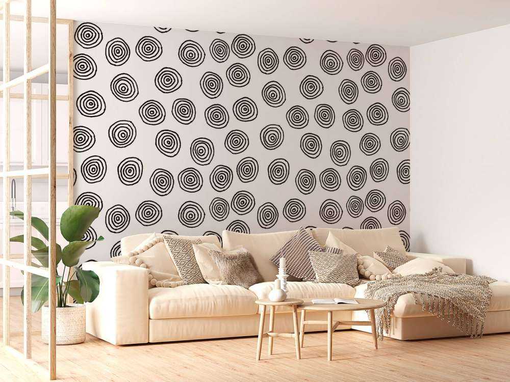 Abstract circles in black and white