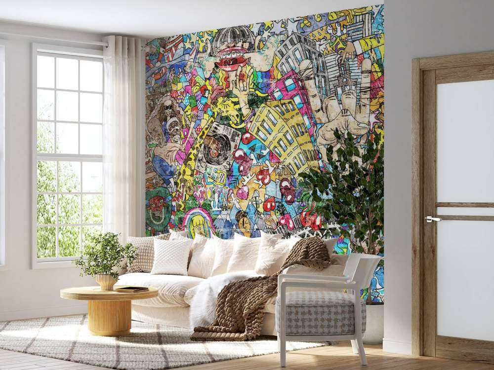 Graffiti hustle and bustle