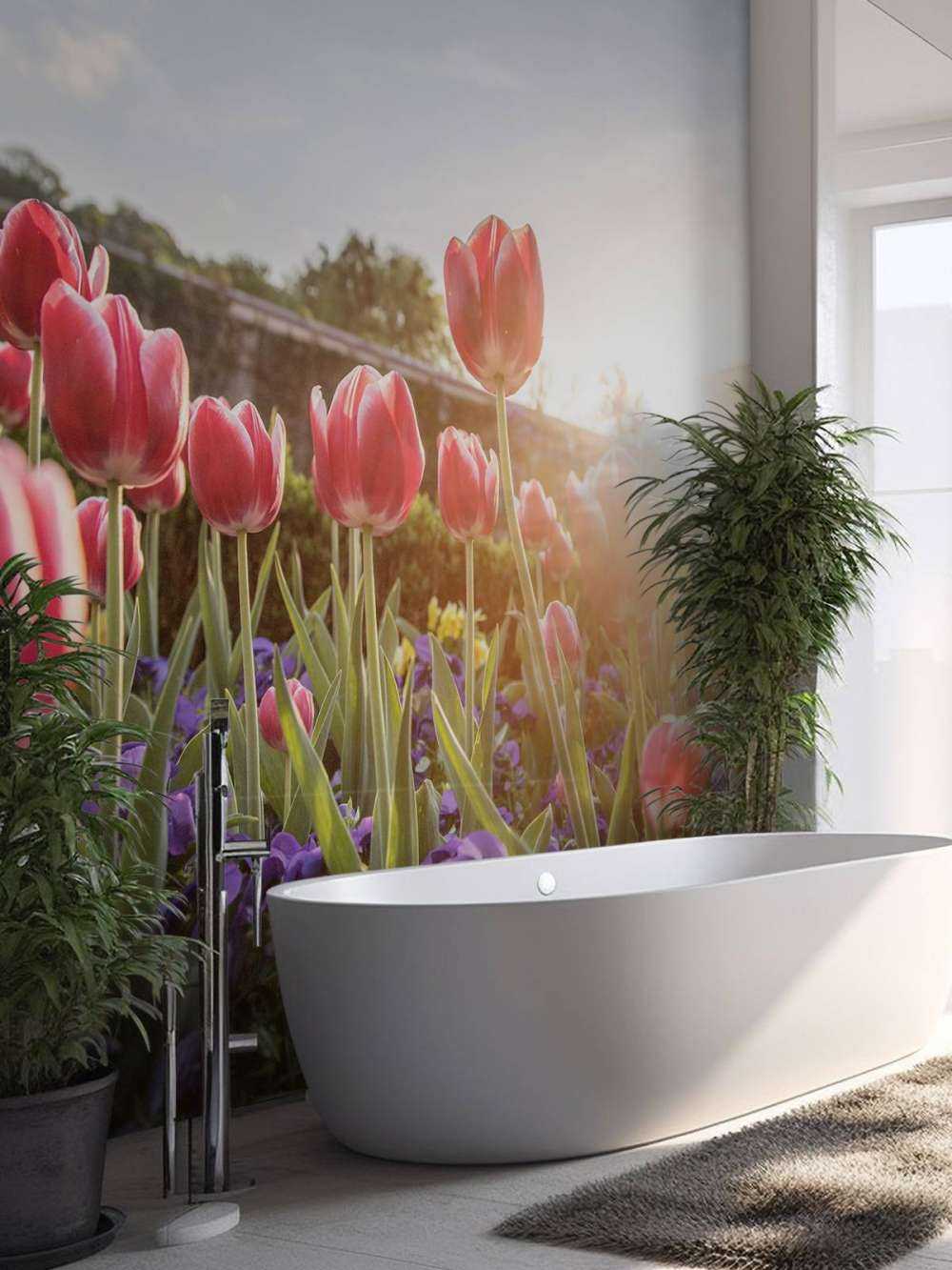 Flowers with sunlight