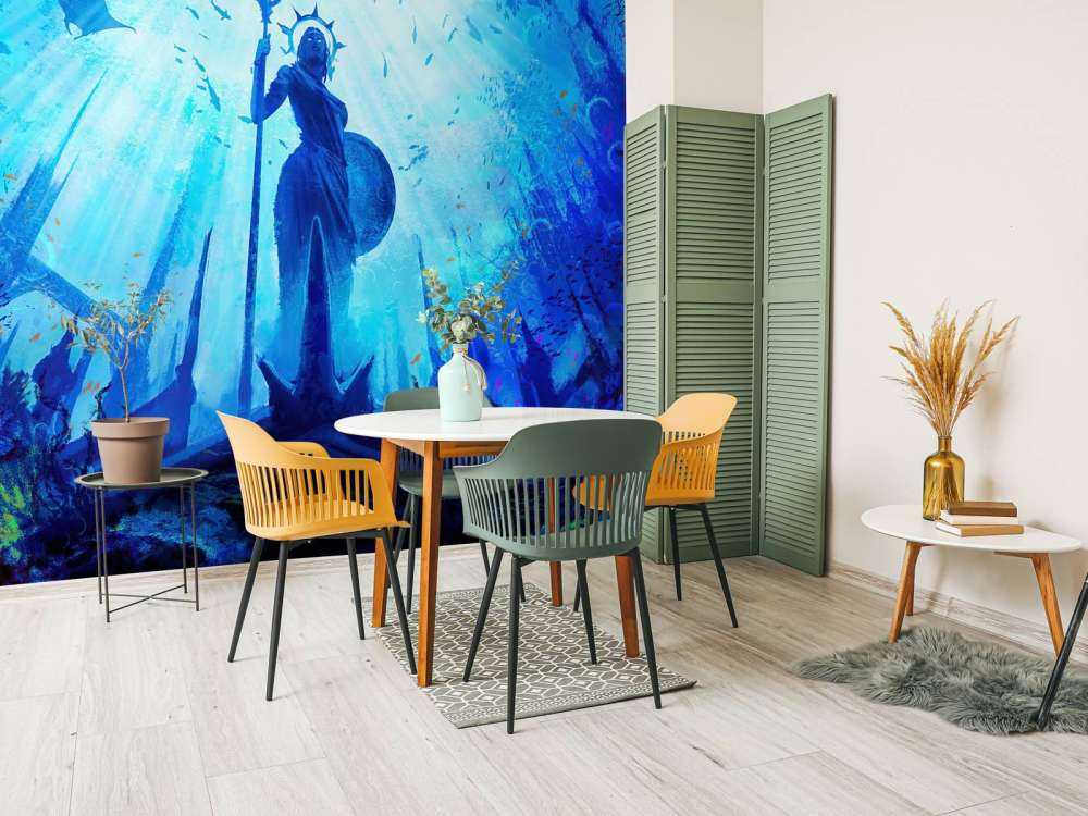 Greek goddess in the underwater world