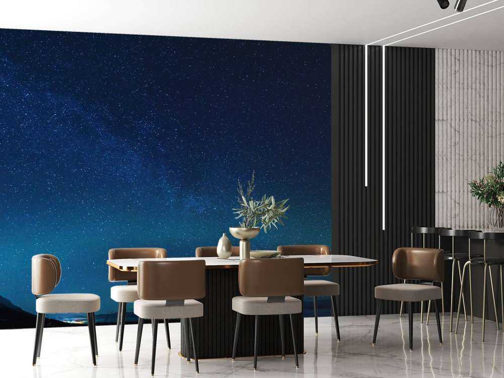 Starry sky with northern lights