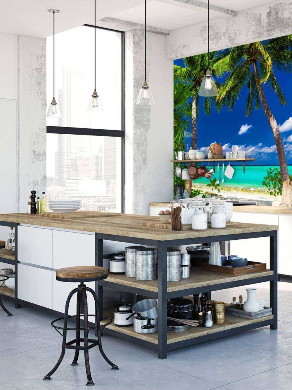 Palm trees on an island