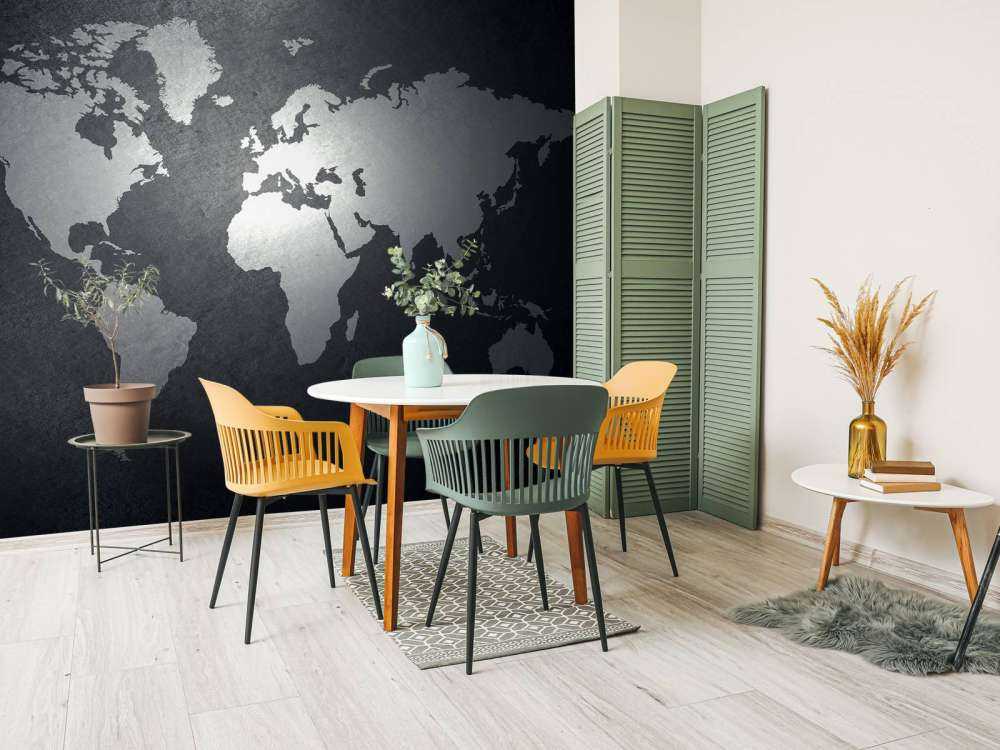 World map light grey