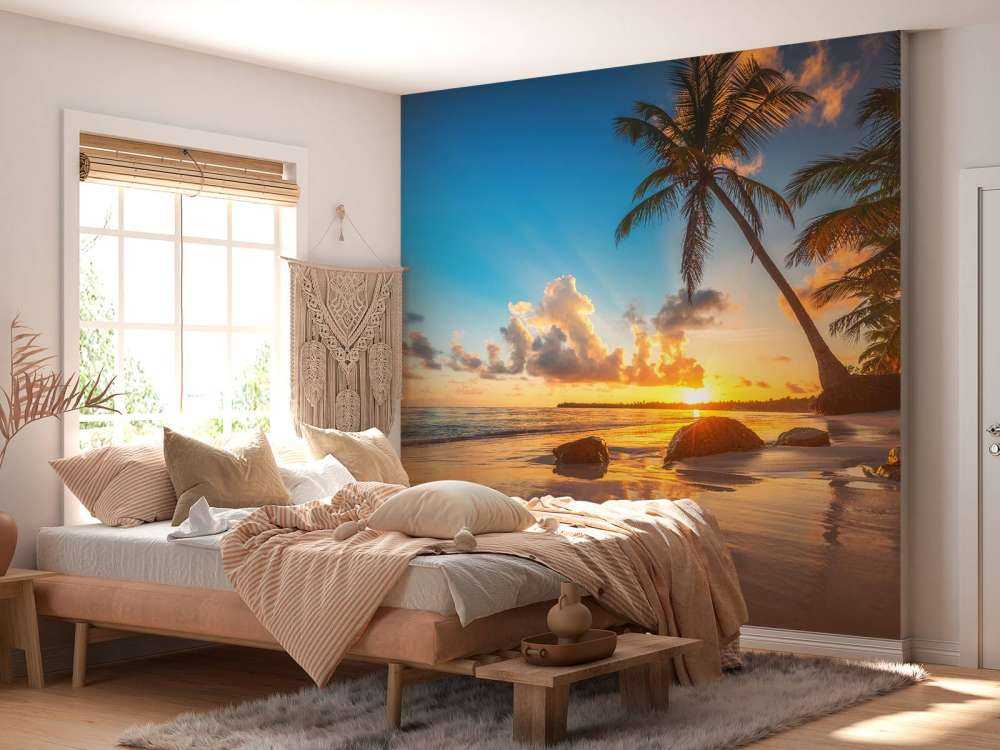 Palm trees at sunset