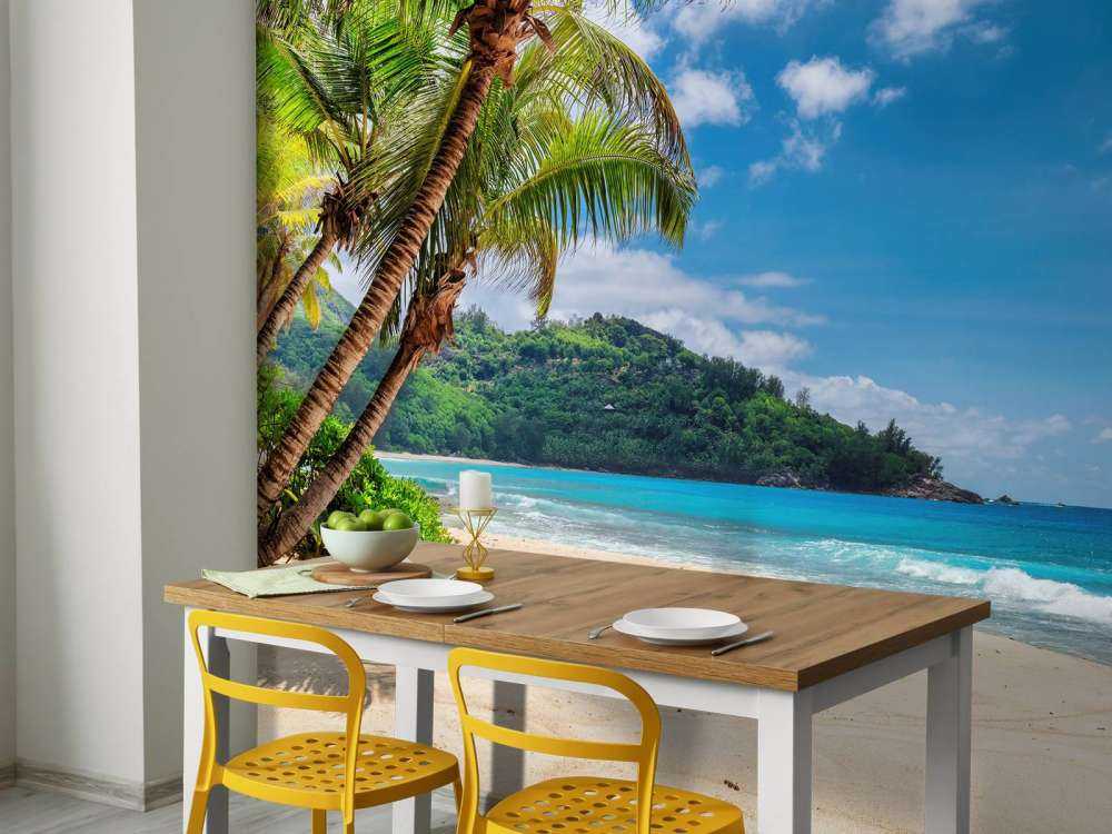 Beautiful beach with palms