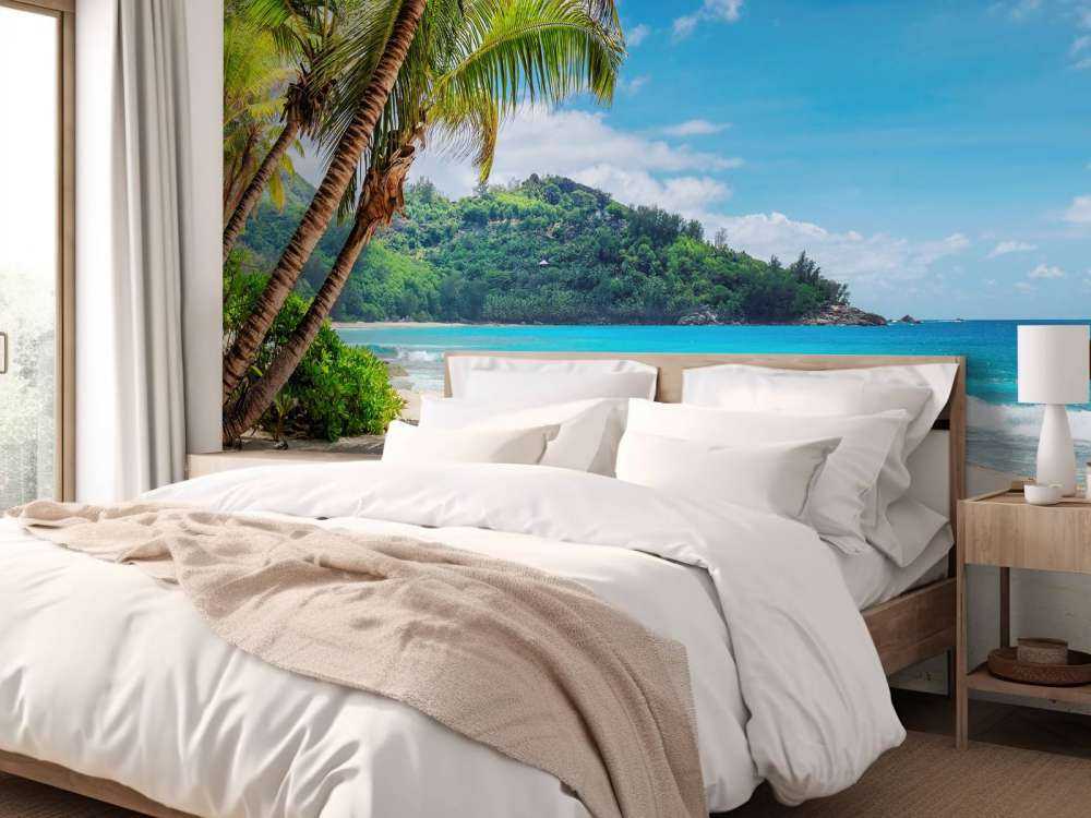 Beautiful beach with palms