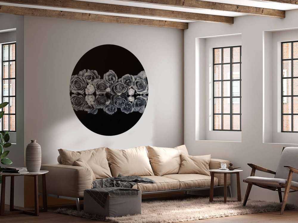 Roses bouquet black and white