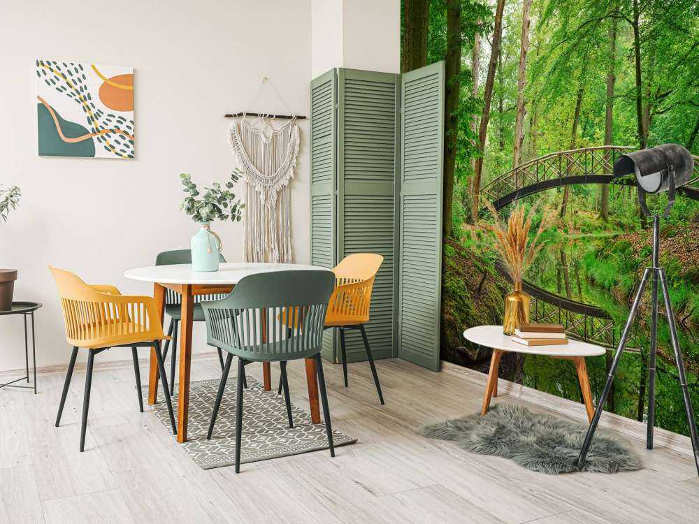 Arch bridge in the woods