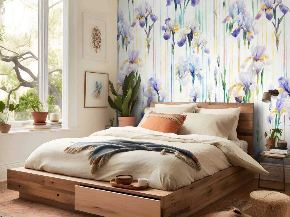 Irises and Stripes Seamless Pastel