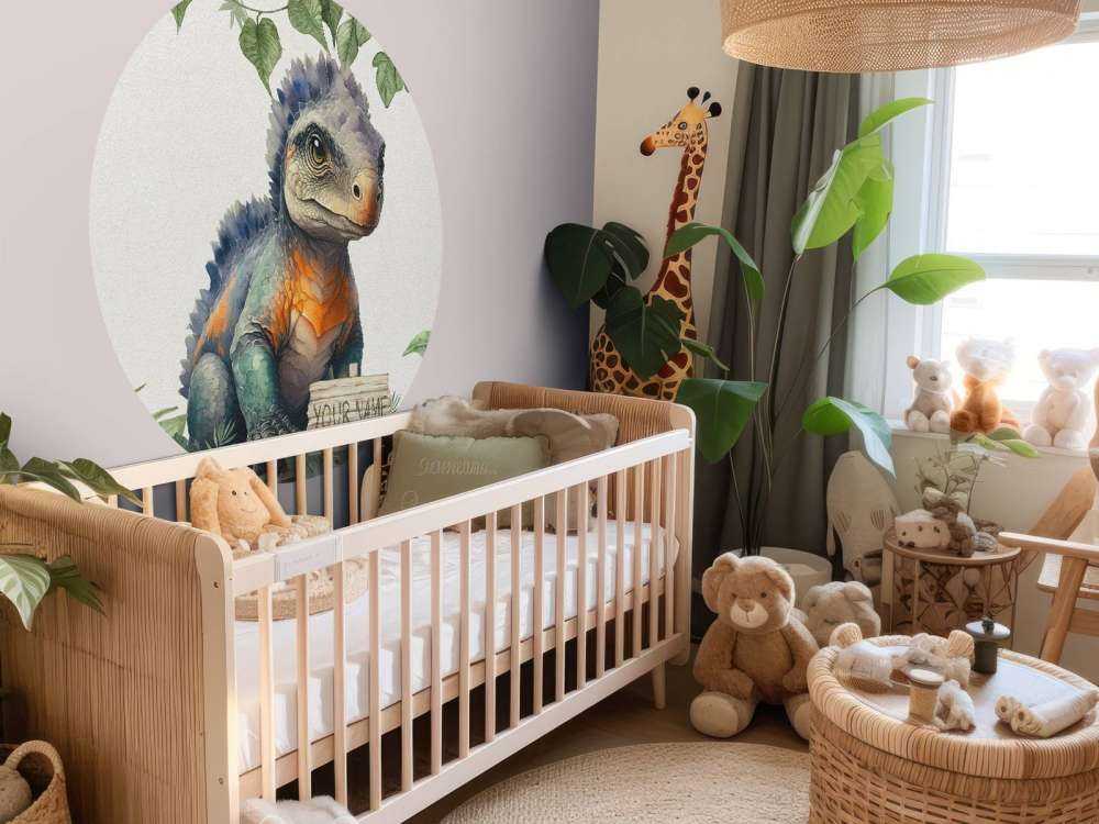 Baby ankylosaurus in the jungle