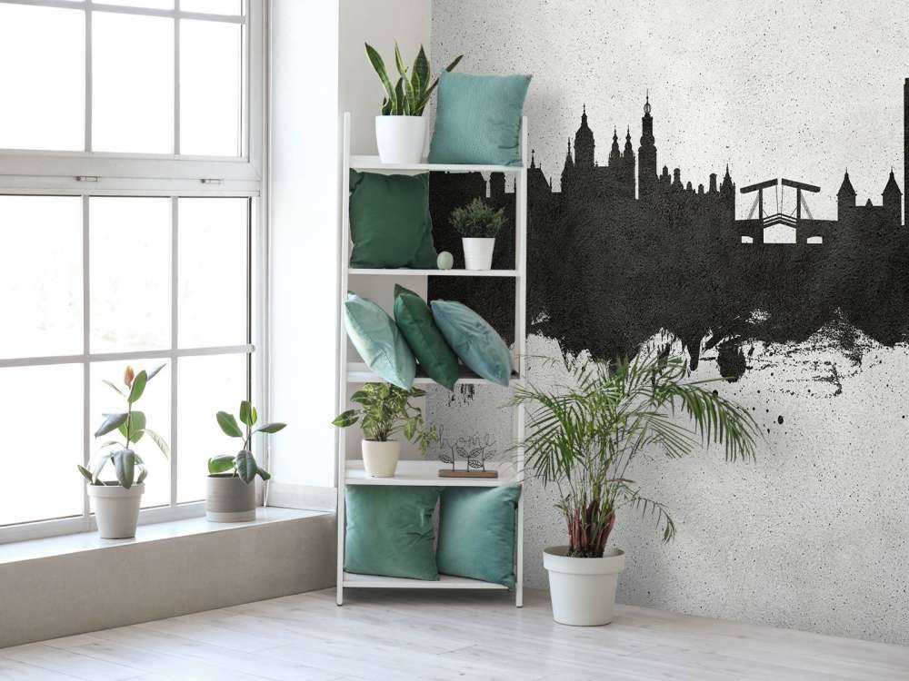 Watercolor skyline, Amsterdam