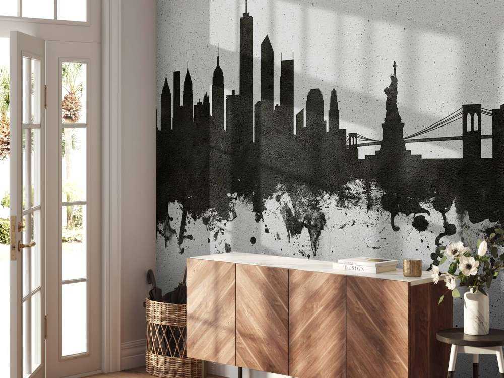 Watercolor skyline, New York