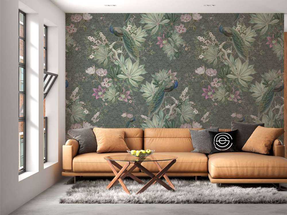 Vintage garden peacocks - dark green