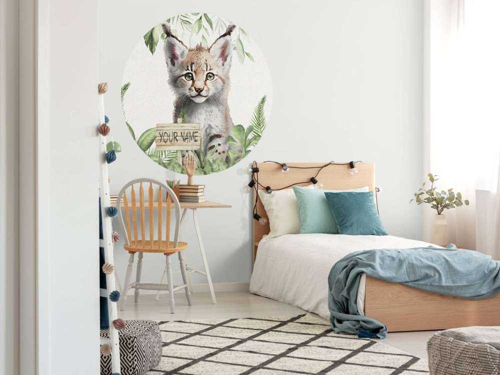 Baby lynx in the jungle