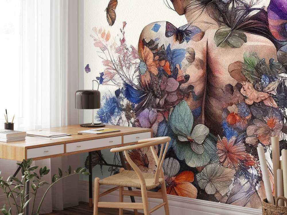 Watercolor Butterfly Woman Body #2