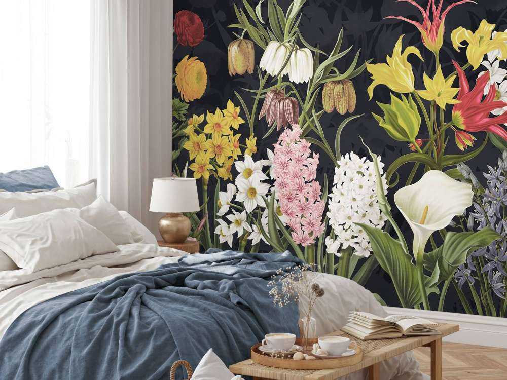 Spring Flowers - Silver Frost Gray