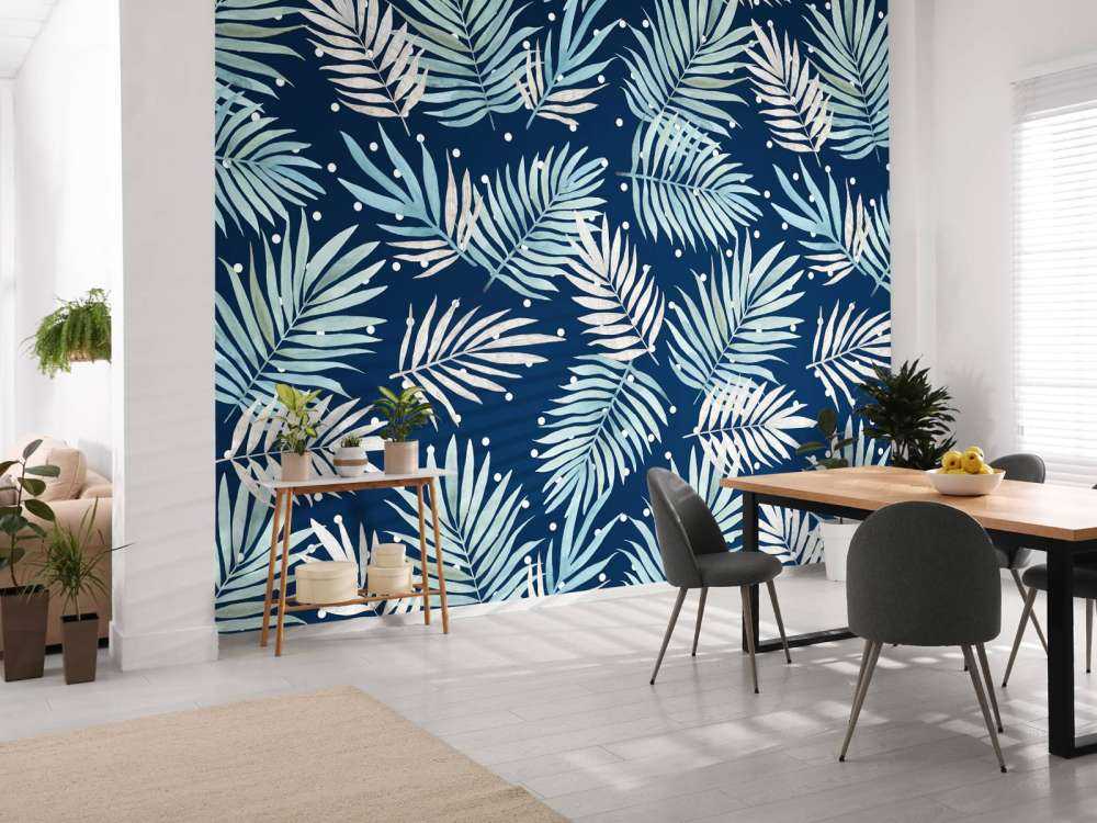 Pattern with tropical leaves