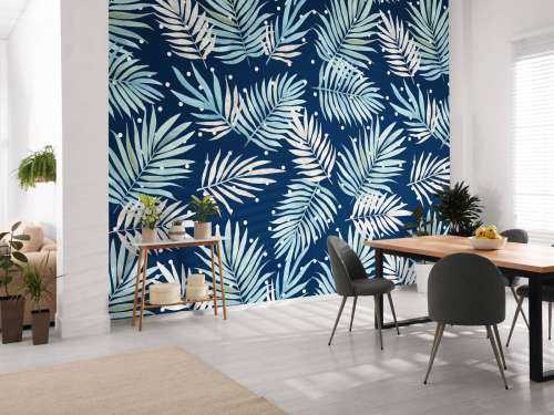 Pattern with tropical leaves