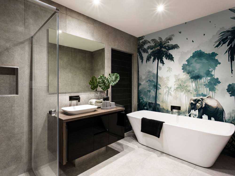 Tropical jungle in watercolor style