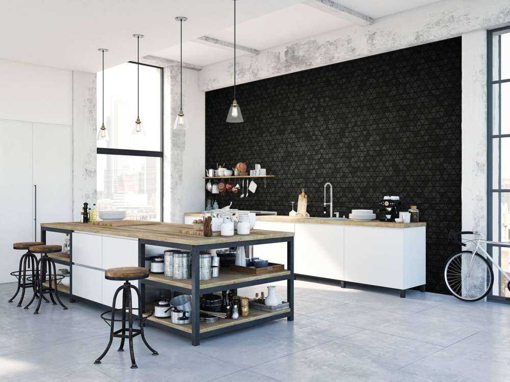 Black triangle tiles