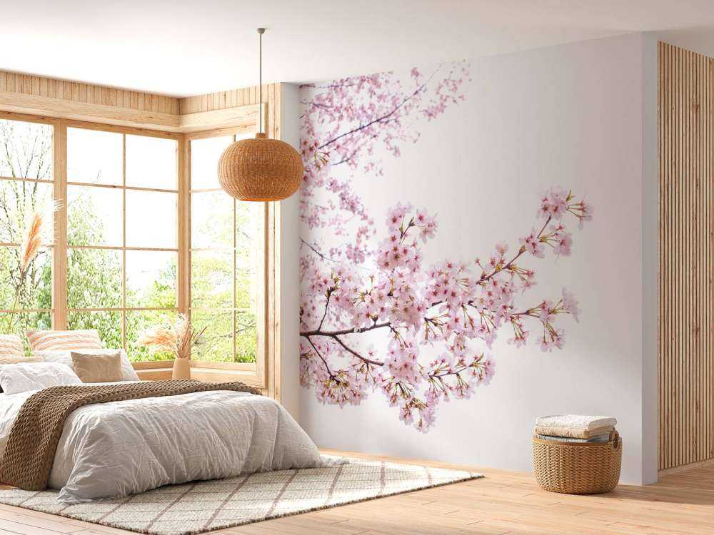Pink blossom branches