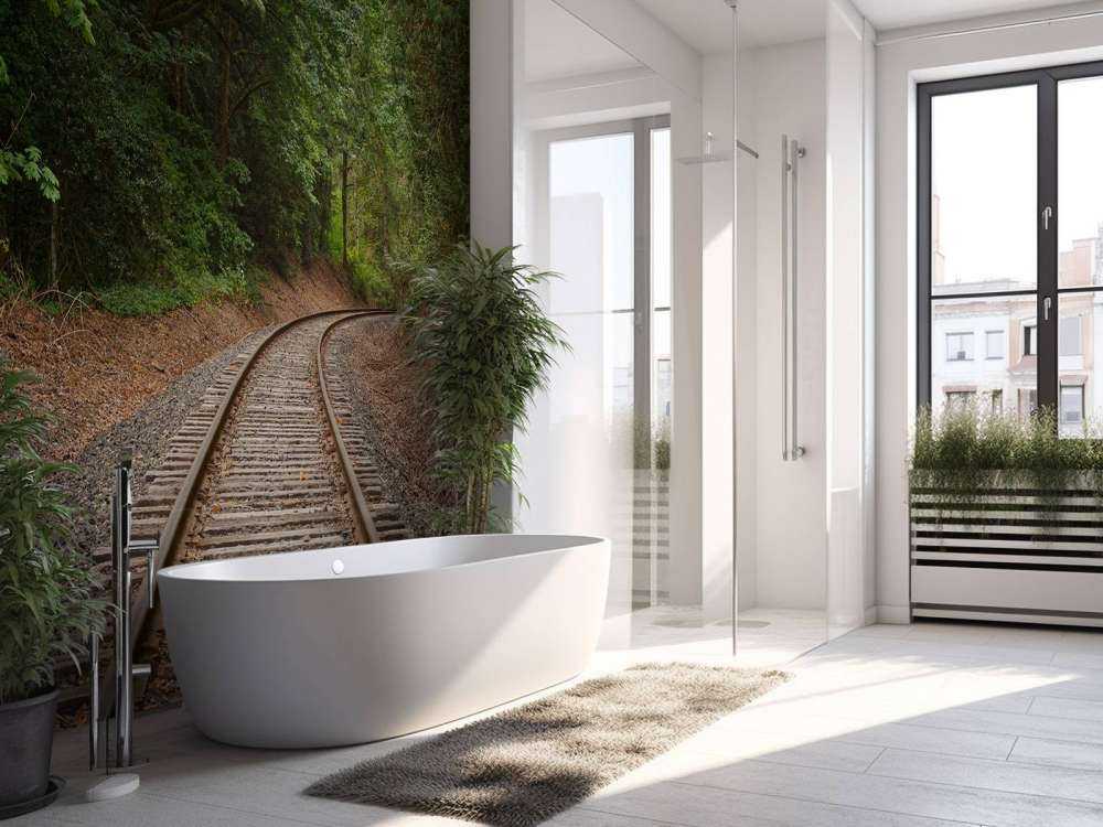 Railway line through the forest