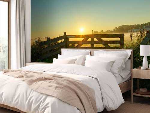 Fence at sunrise