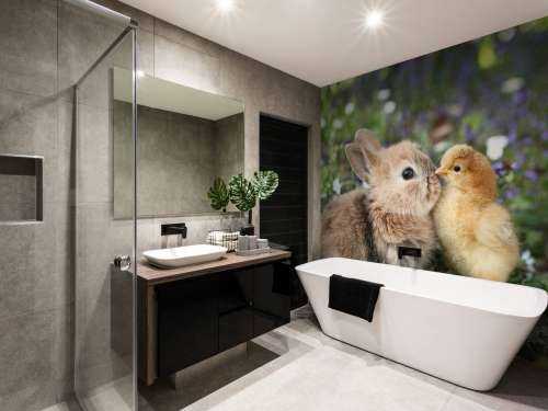 Rabbit and chick