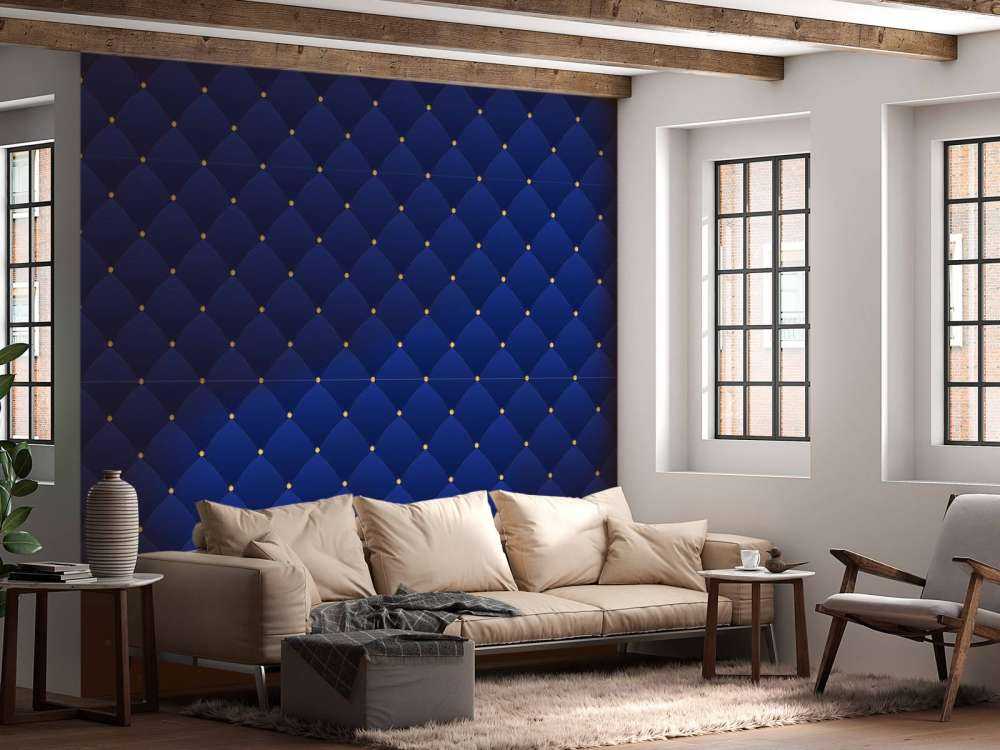 Dark blue chesterfield pattern