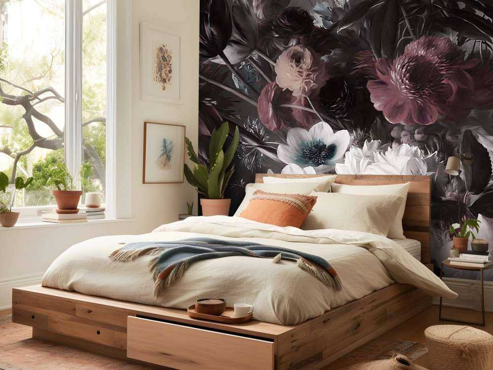 Big bouquet with orange anemones