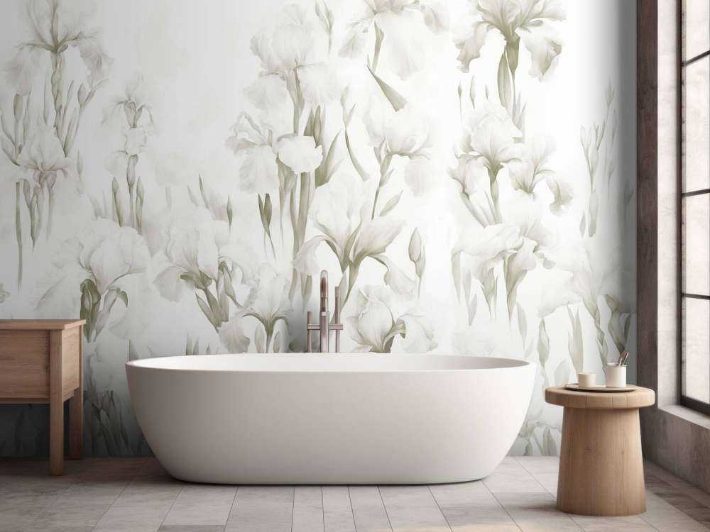 Irises dance in seamless light sepia.