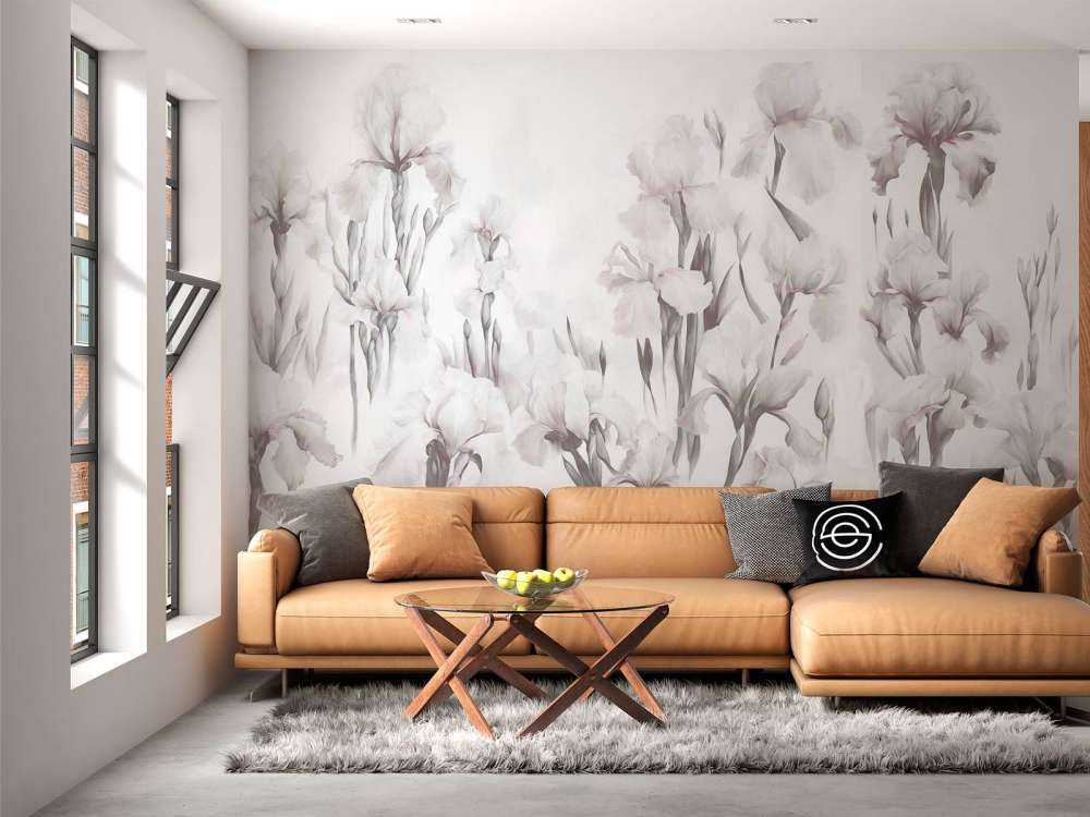 Irises Dance Seamless Soft Gray