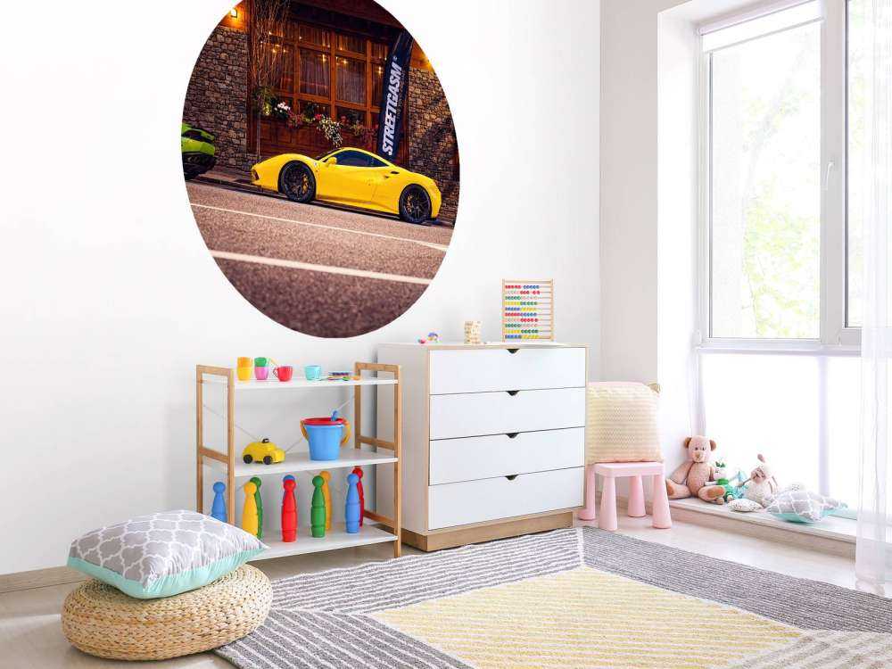 Exclusive cars at wooden lodge