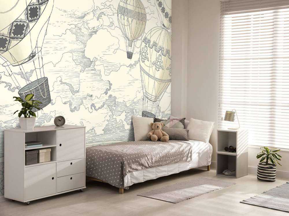 White modern hot air balloons