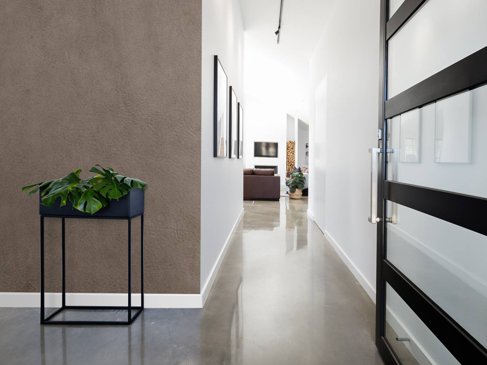 Taupe leather