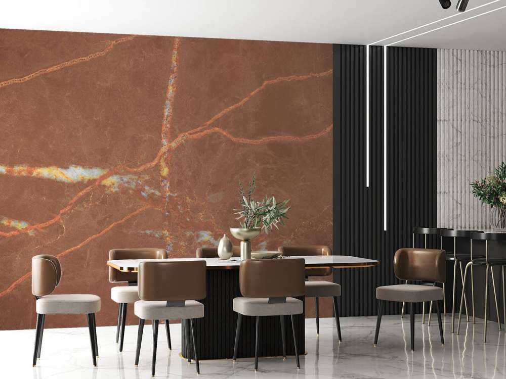 Terracotta marble with lines