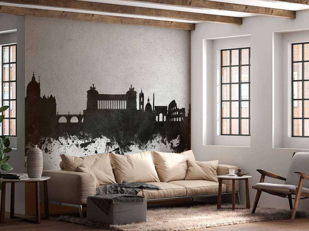 Watercolor skyline, Rome