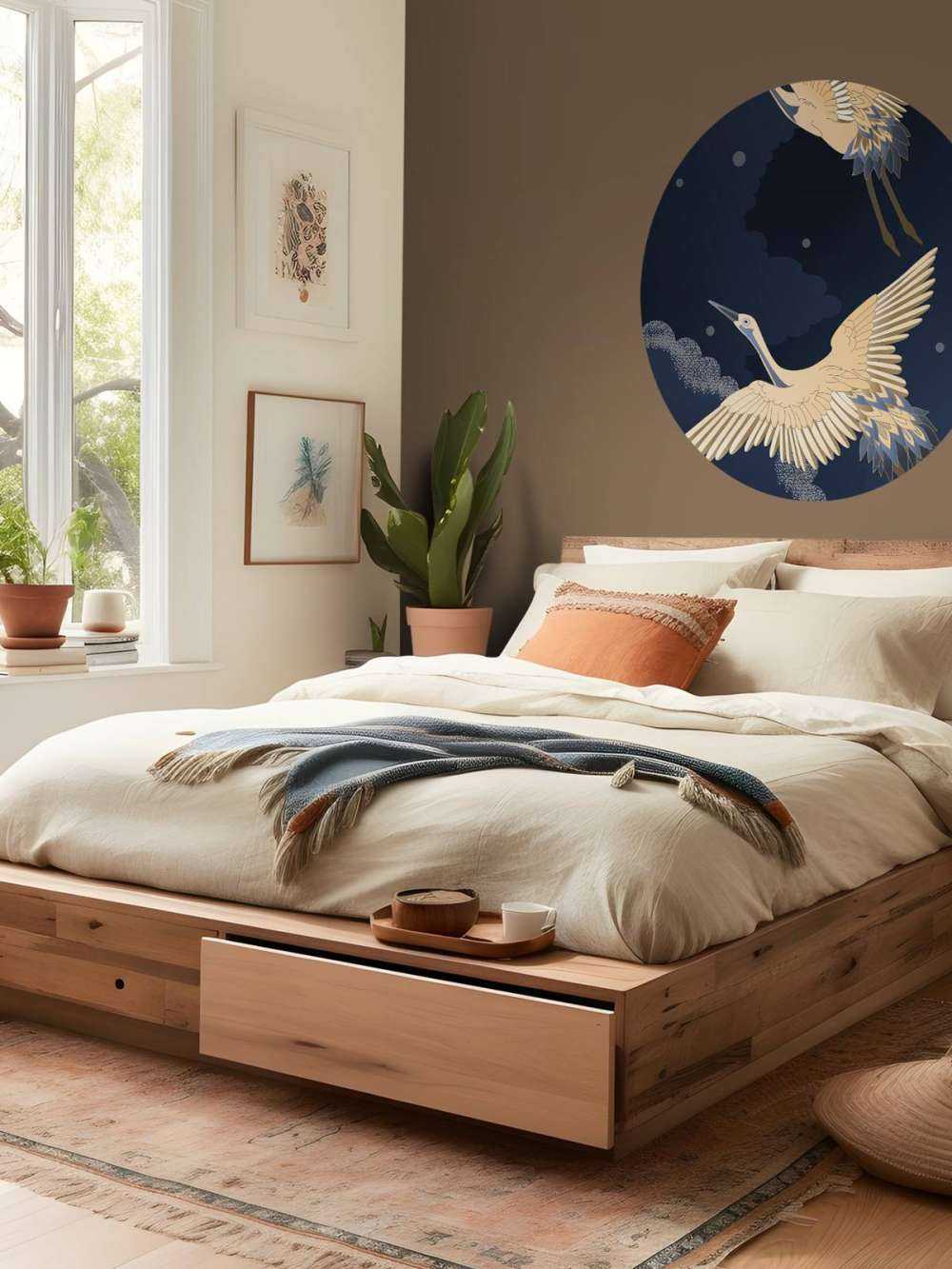 Kraanvogels in donkere nacht