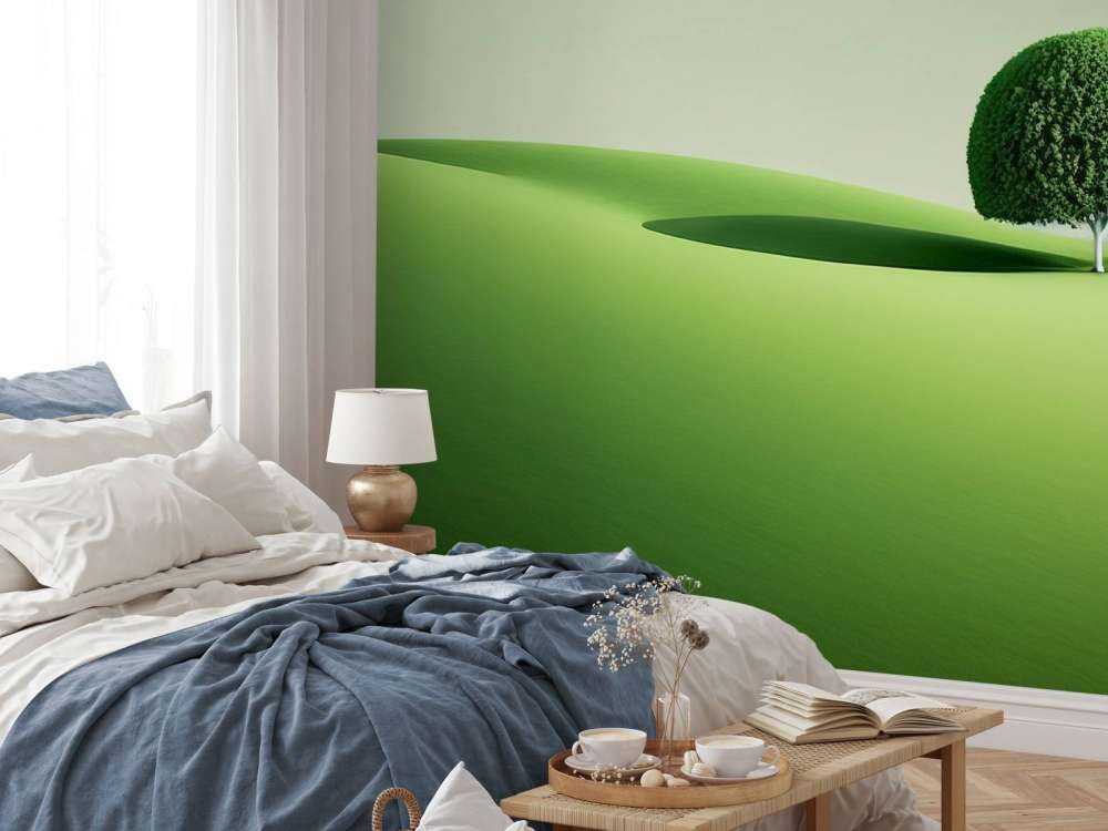 Minimalistische groene landschap