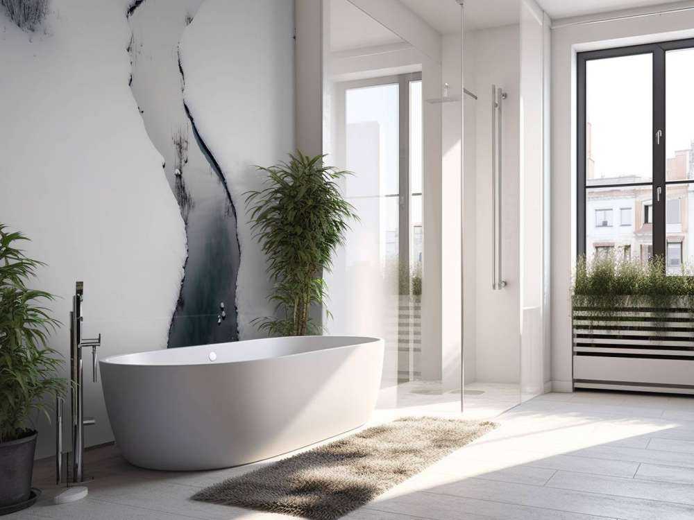 Minimalistisch landschap met sneeuw