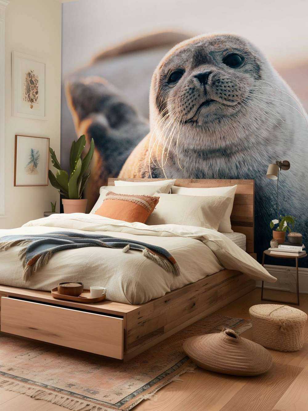 Seal on beach in evening light