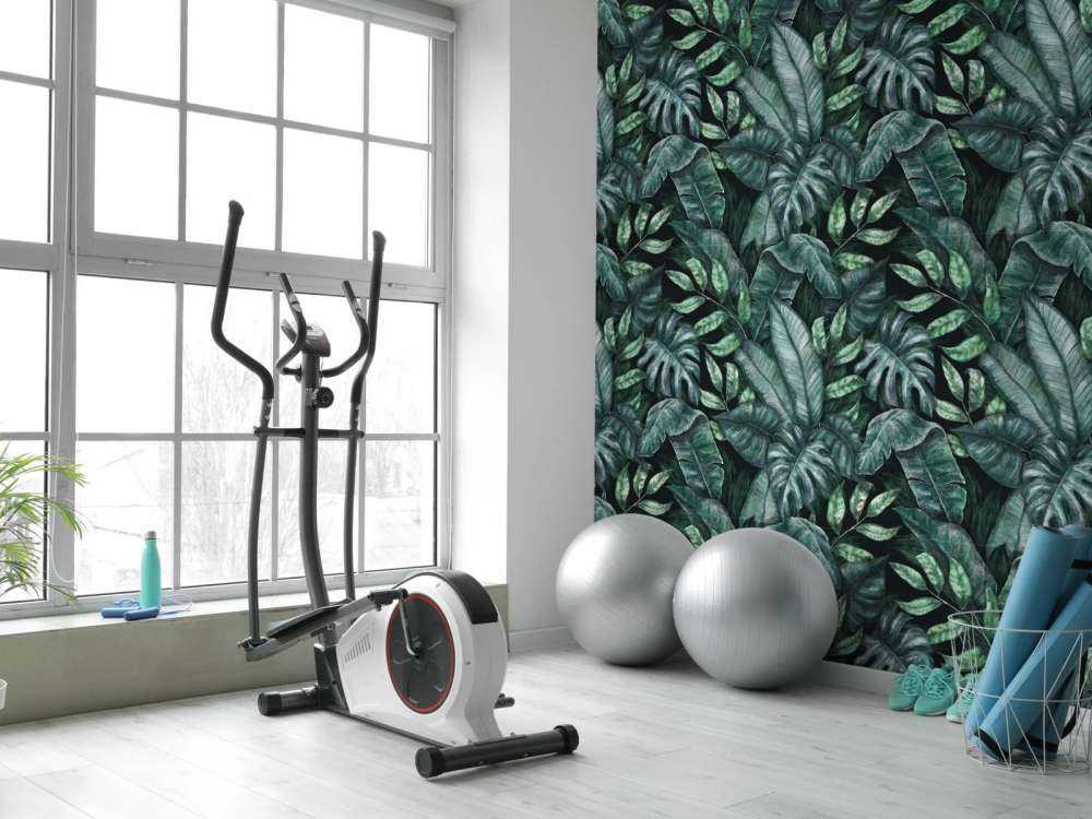 Botanical pattern with palm leaves