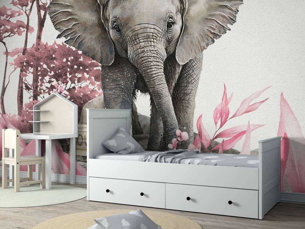 Elephant in the jungle pink