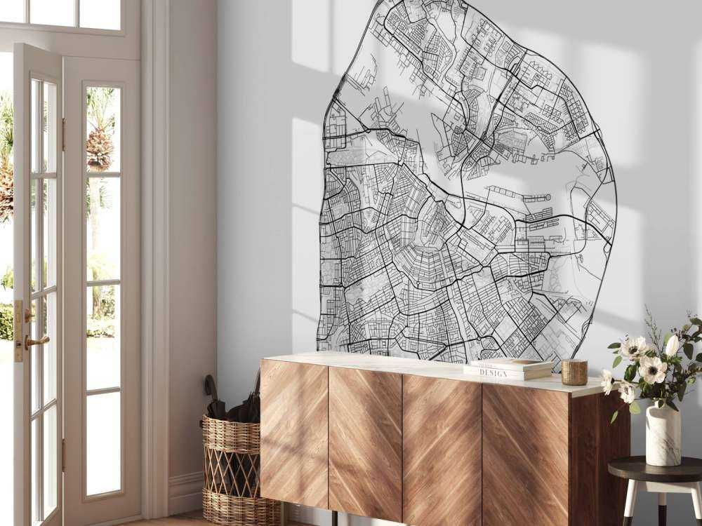 Plattegrond van Amsterdam, wit