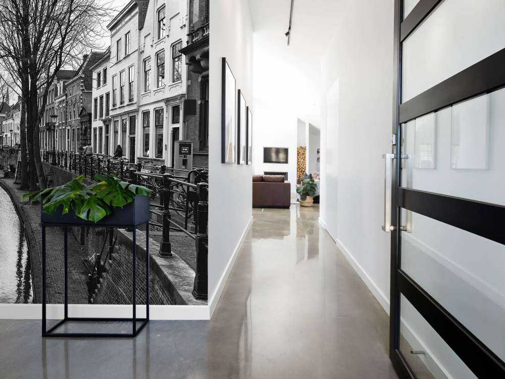 Utrechtse gracht in zwart-wit
