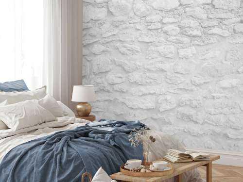 Light wall with rough bricks