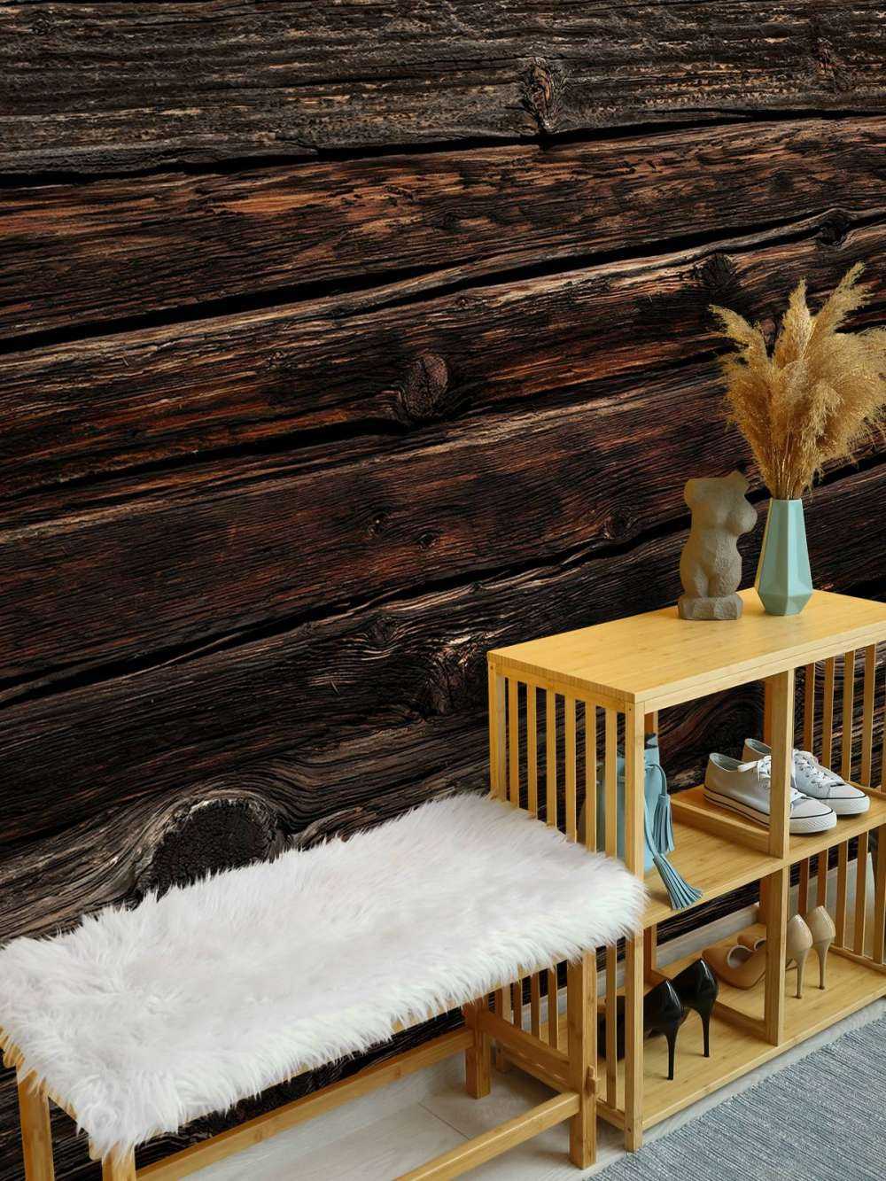 Dark old horizontal wood